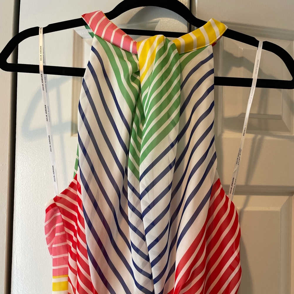 Julia Jordan Stripe Halter Maxi Dress - Size 14